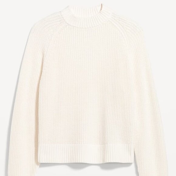100% Cotton Shaker Stitch Sweater in Bone White - XS Crop - Picture 1 of 7